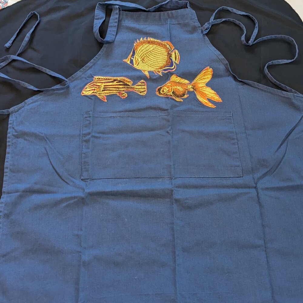 Apron with Fish applique